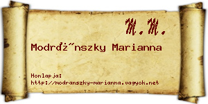 Modránszky Marianna névjegykártya